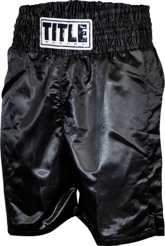 TITLE Classic Stock Boxing Trunks - Solid Black